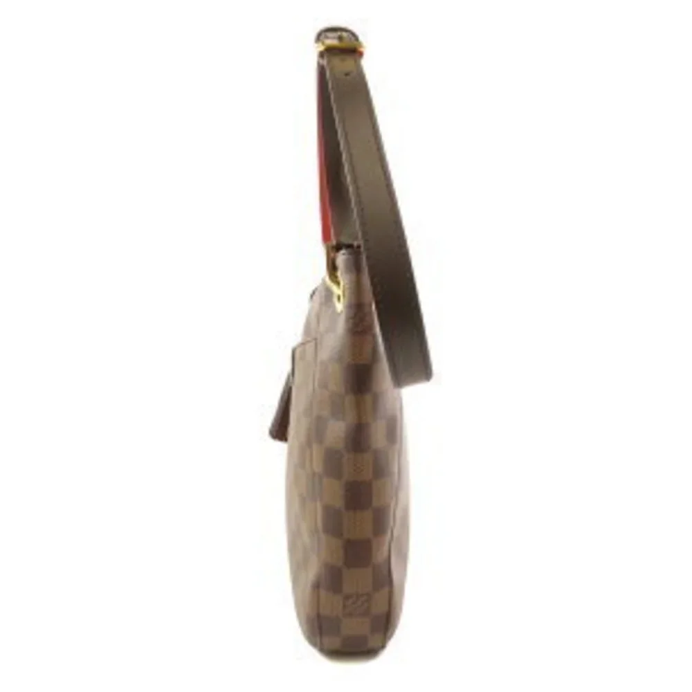 Louis Vuitton Brown Damier Crossbody Shoulder Bag with Red Strap Accents - Picture 7 of 16